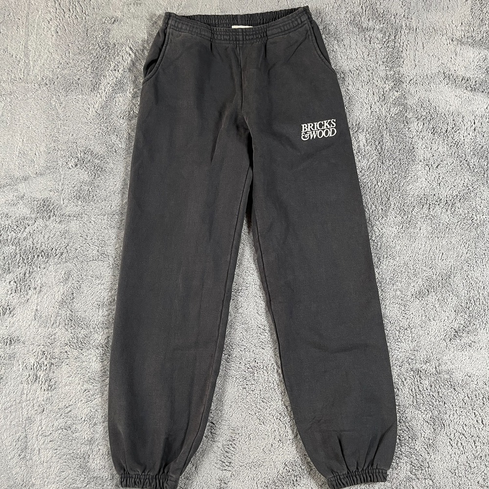 Bricks And Wood Sweatpants Adult Small USA MADE Streetwear Embroidered Gym